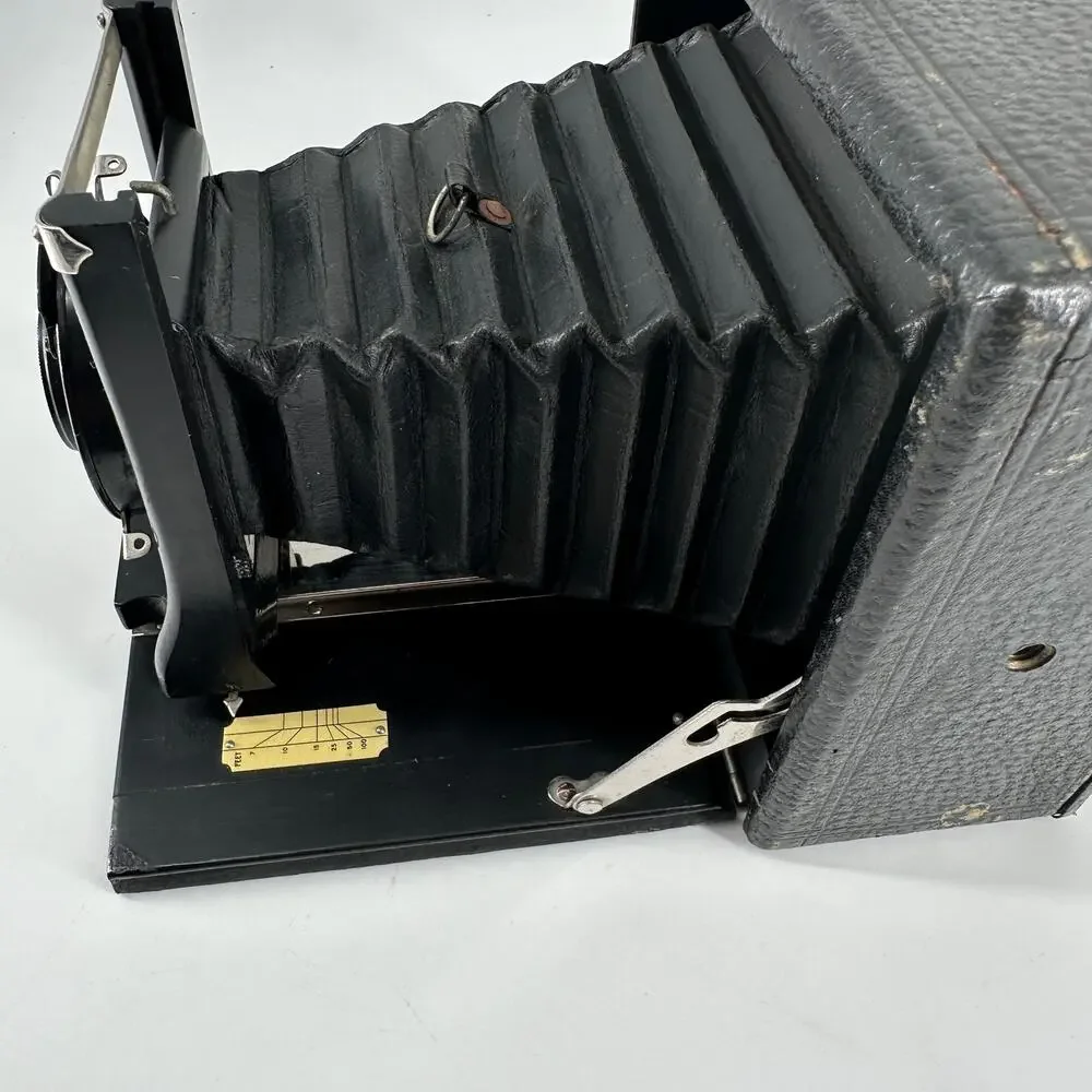 1907 Seneca Chautauqua 4x6 Folding Camera w/ Seneca Duo Shutter + Plate Holders